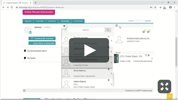 Video for Online Planner Tab Features