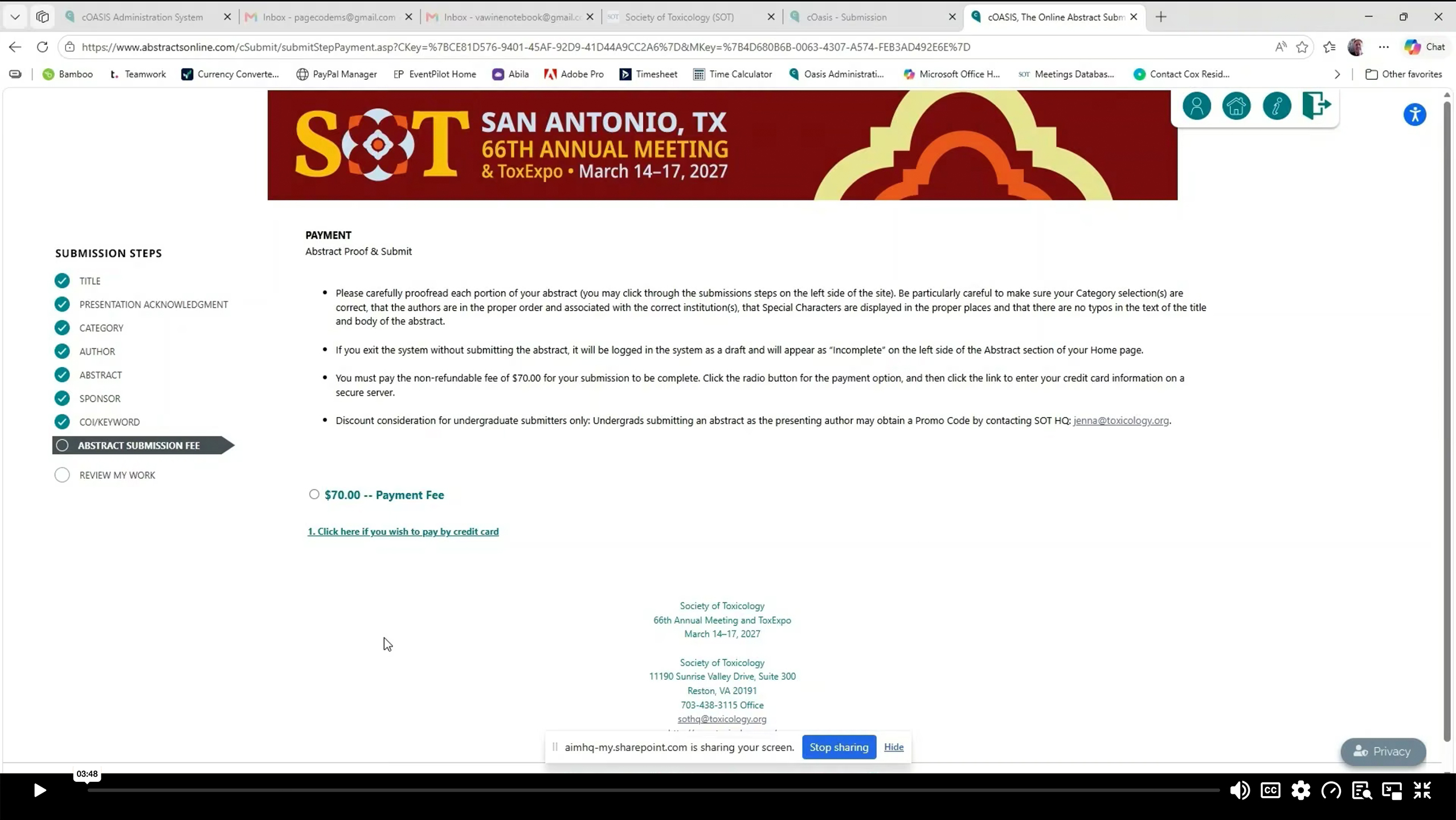 Abstract Completion and Payment