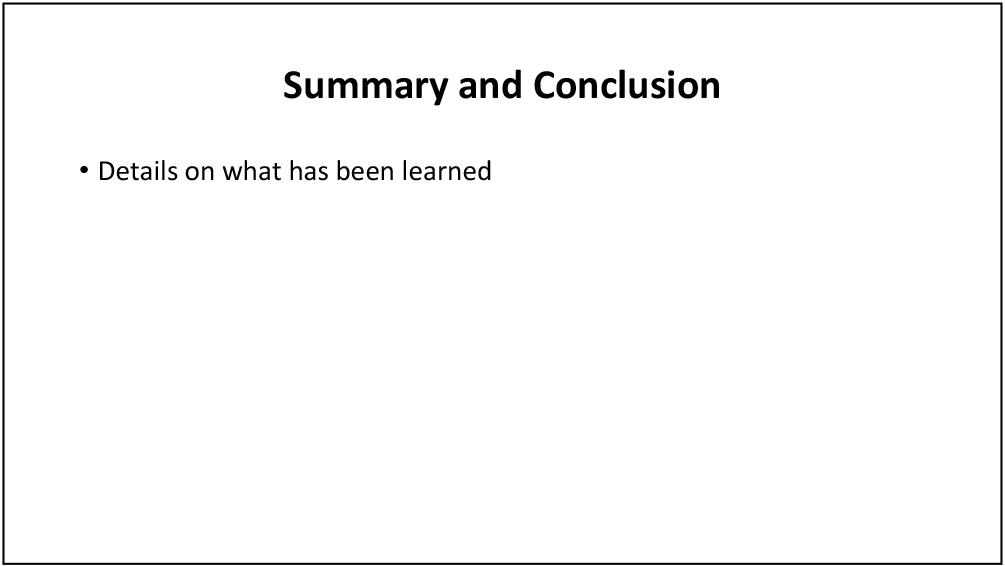 SUMMARY/CONCLUSIONS slide no. 4