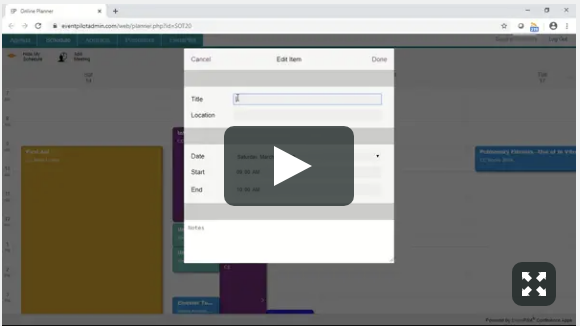 Video on How to Add Personal Events to the Online Planner