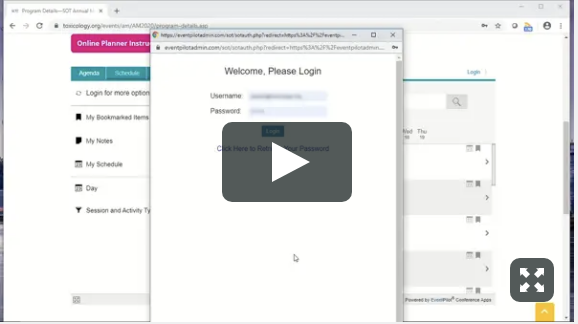 Video with Online Planner Login Instructions