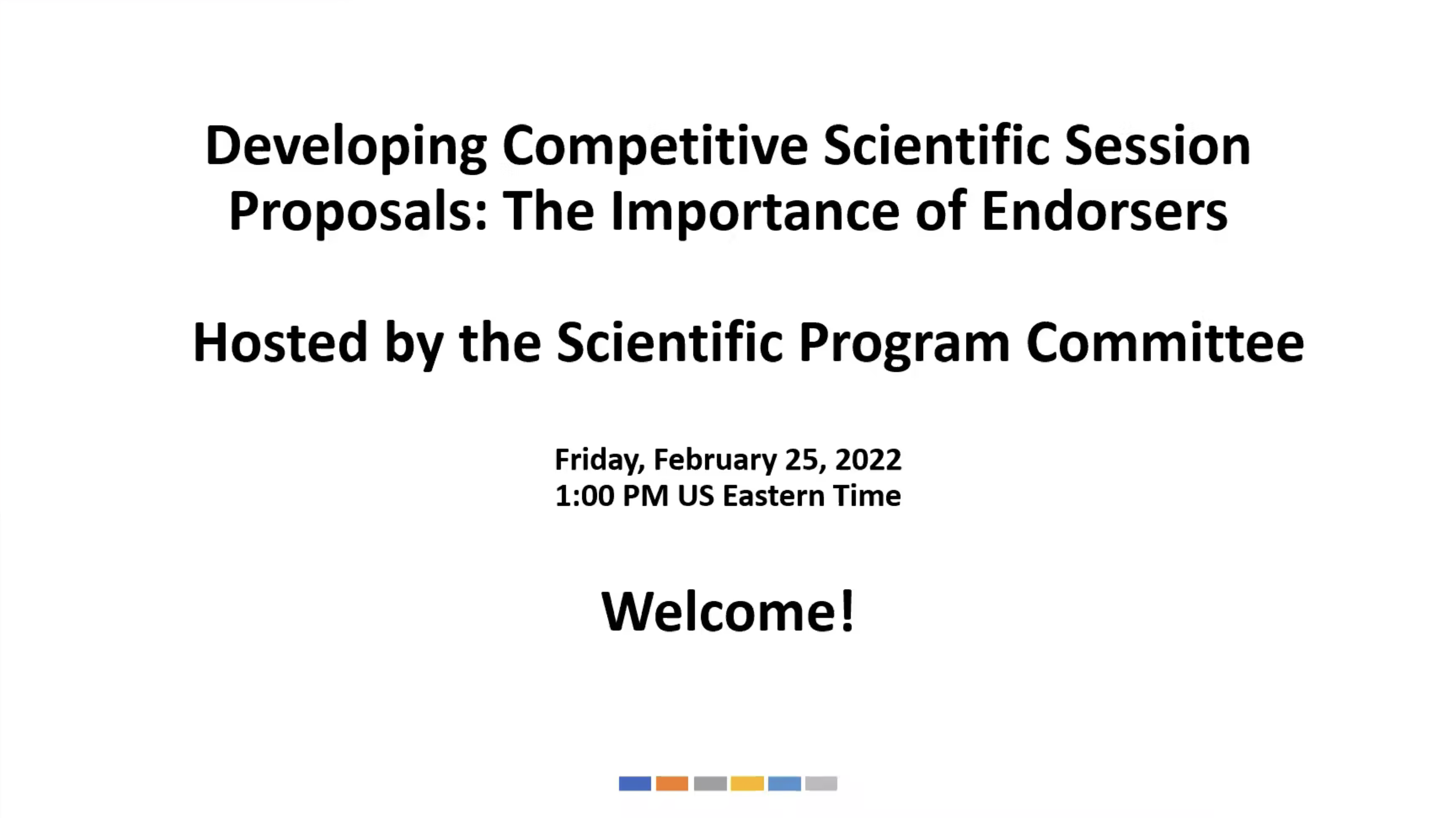 Proposals webinar recording