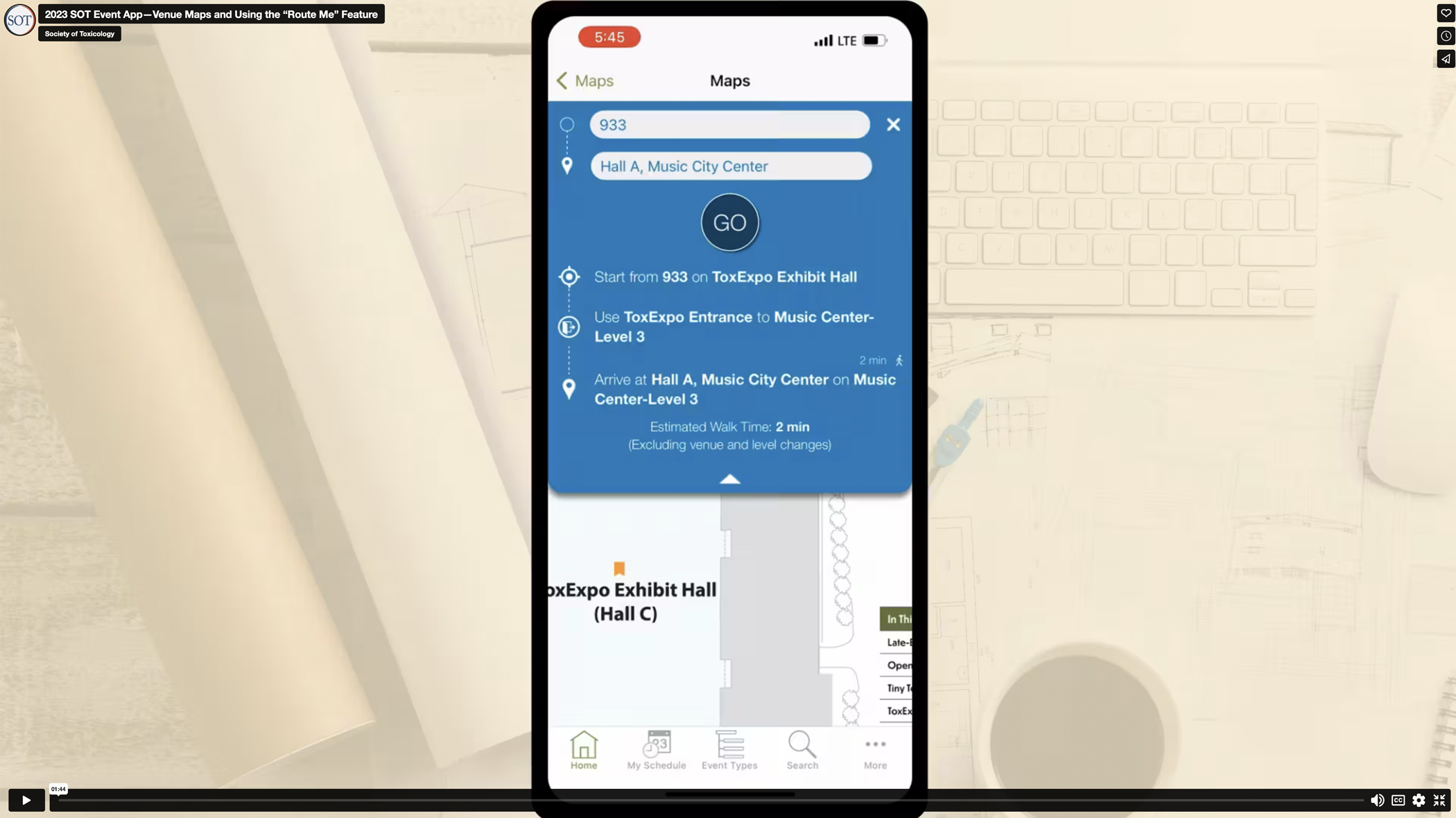 How to Find the Venue Maps and Use the “Route Me” Feature