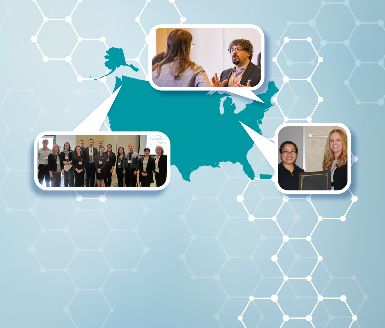 A blurred lab technician inspecting a petri dish.